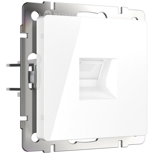 Розетка компьютерная без рамки Werkel 1-м. RJ45 5e белый глянцевый фото Розетка компьютерная без рамки Werkel 1-м. RJ45 5e белый глянцевый картинка